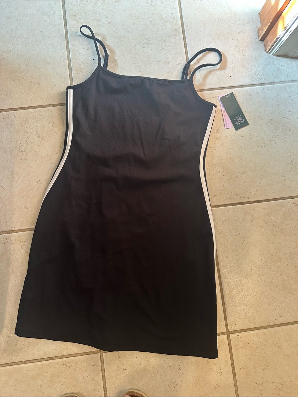 wild fable Black Mini Slip Dress with White Side Trim